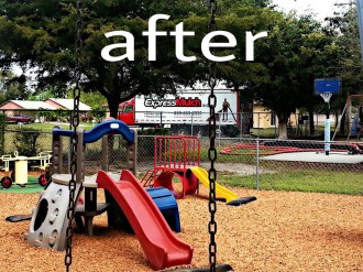 Fort Myers playground mulch after installation